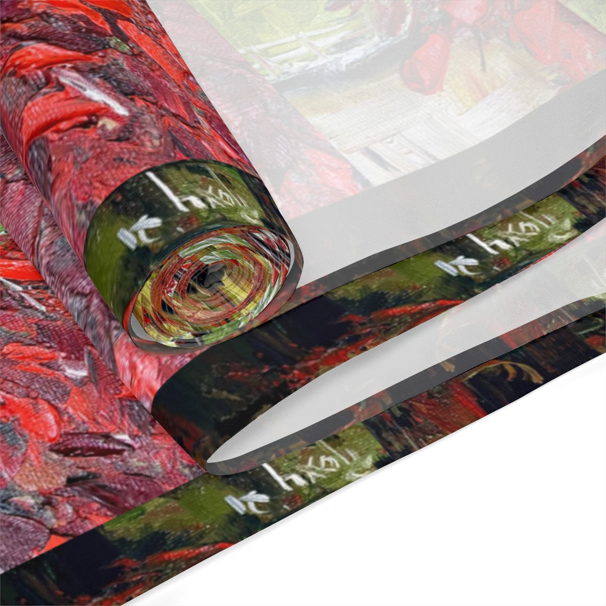 Abstract Red Maples Table Runner