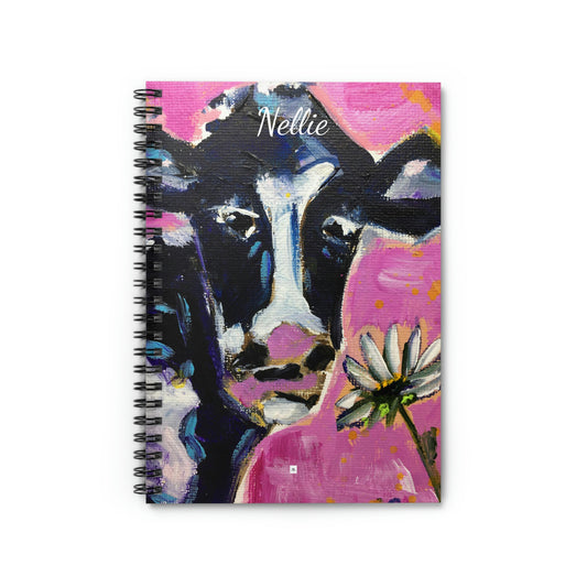 Nellie Cow - Pintura caprichosa de vaca Cuaderno de espiral
