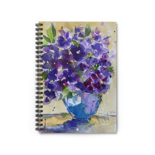 Peinture d'hortensias violets Cahier à spirale