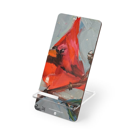 Cardinal in a Fir Tree Phone Stand