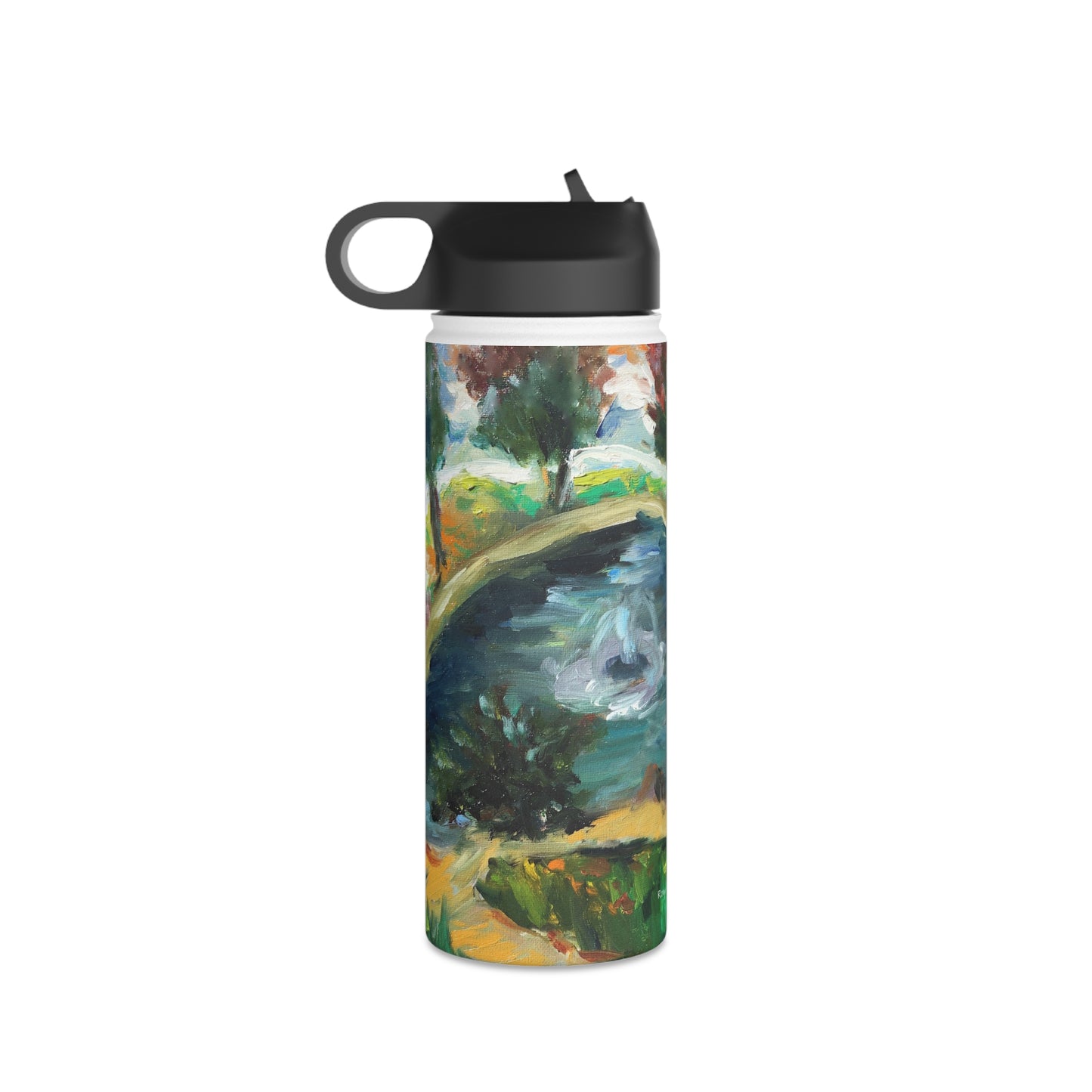 Temecula Duck Pond Colorful Landscape Stainless Steel Water Bottle, Standard Lid