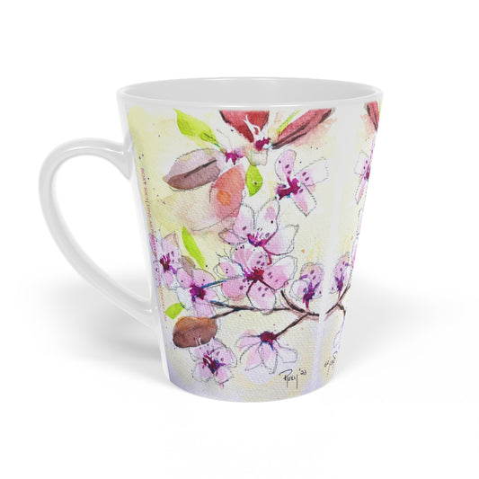 Tasse à latte en vrac avec fleurs de cerisier, 12 oz