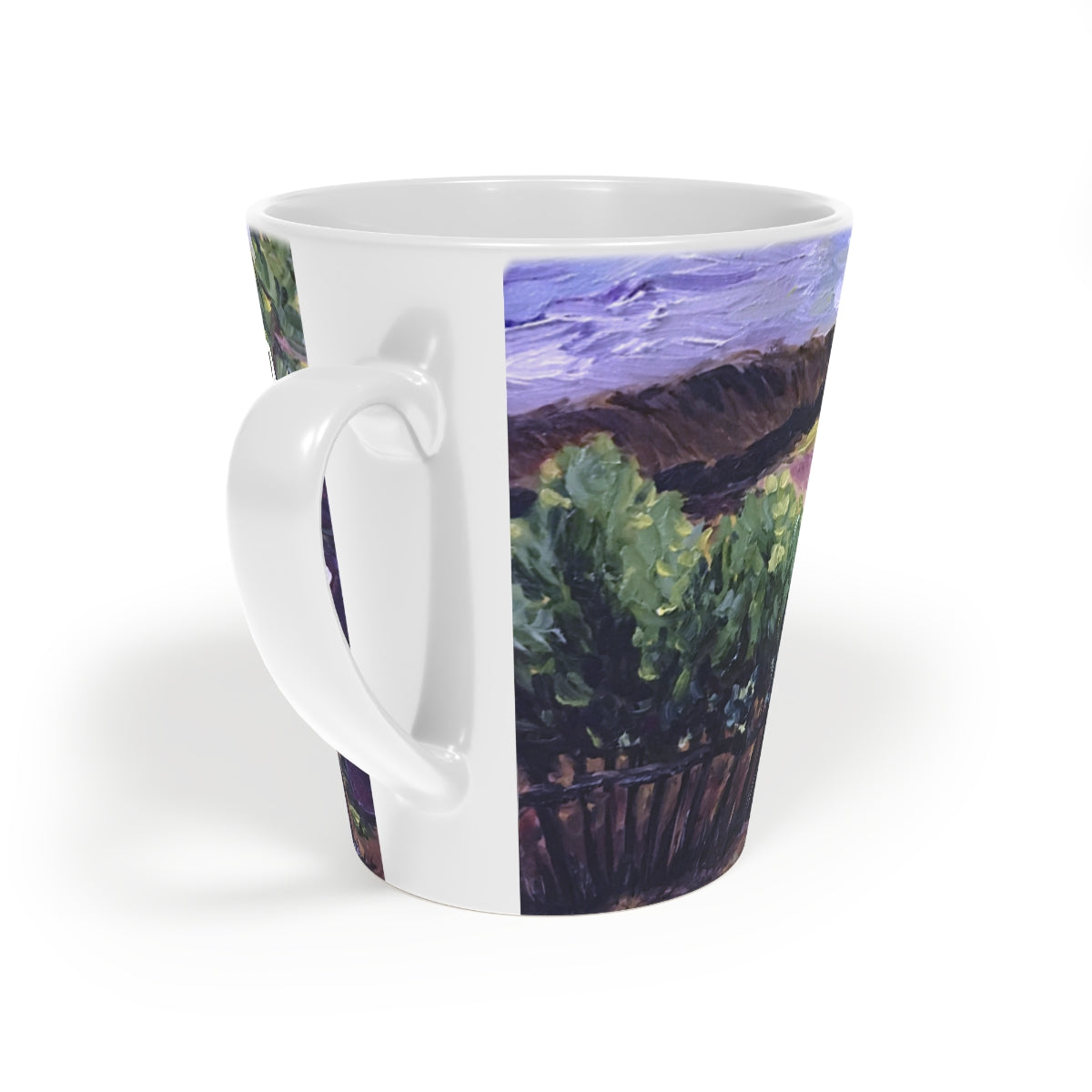 Tasse Temecula Latte, 12 oz avec peinture de vignoble « Afternoon Vines »