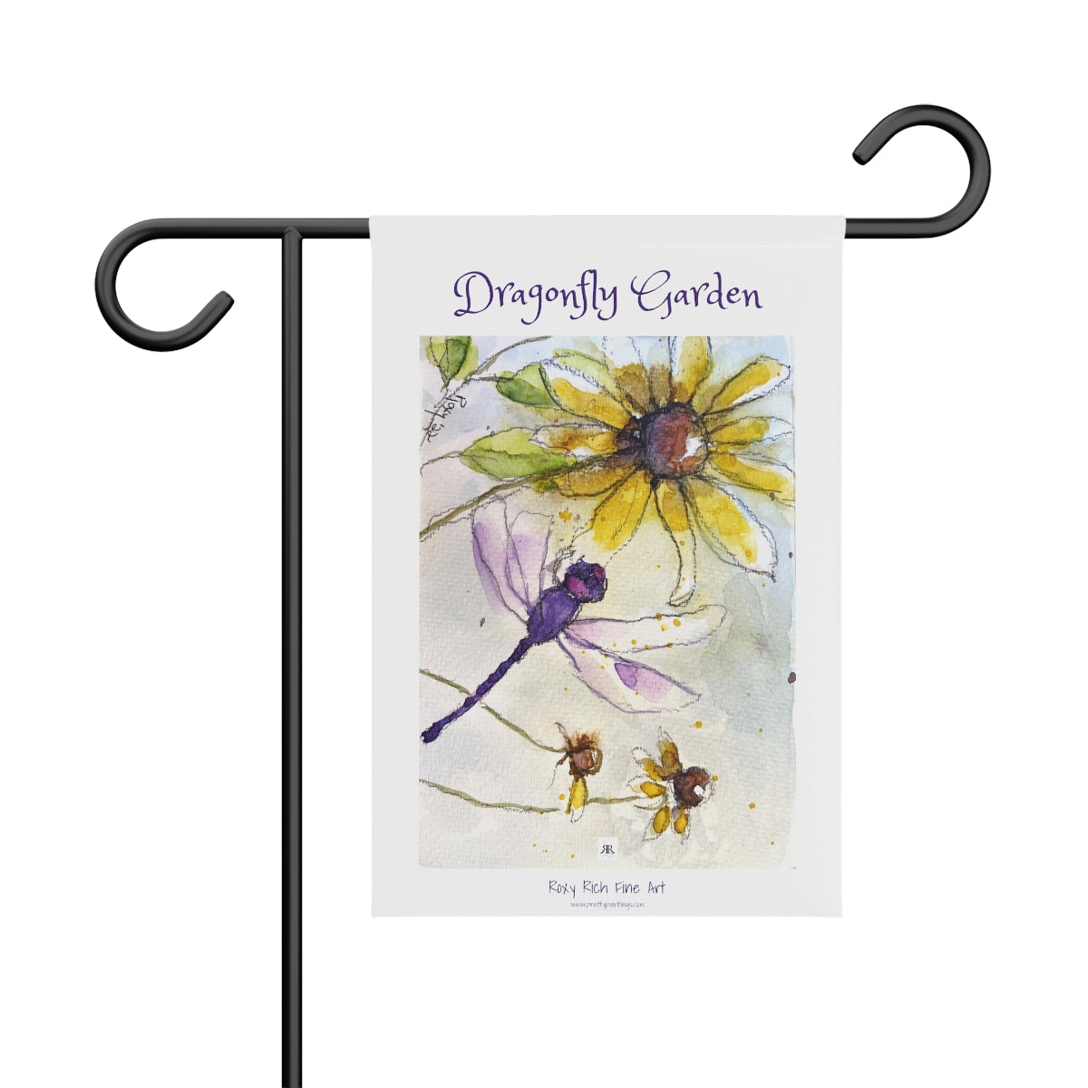 Purple Dragonfly Garden Banner