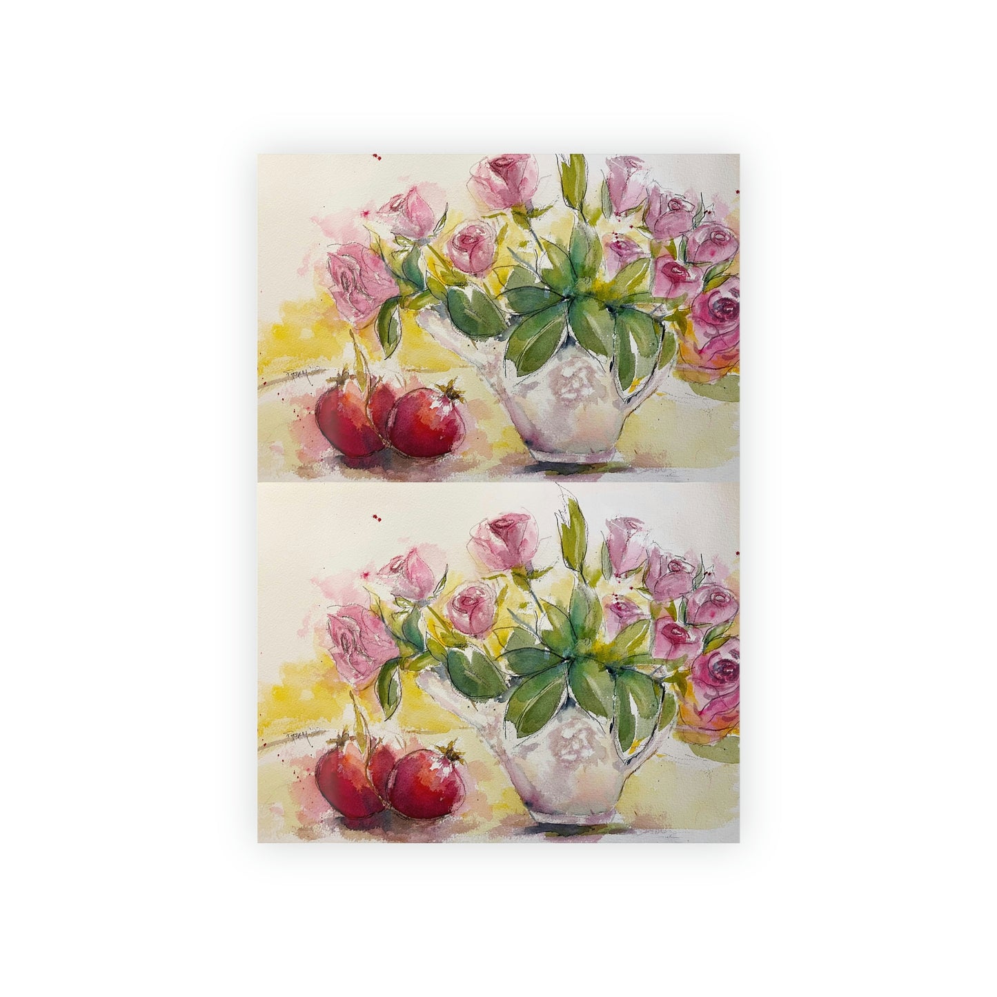 Roses and Pomegranates Gift Wrapping Paper  1pc