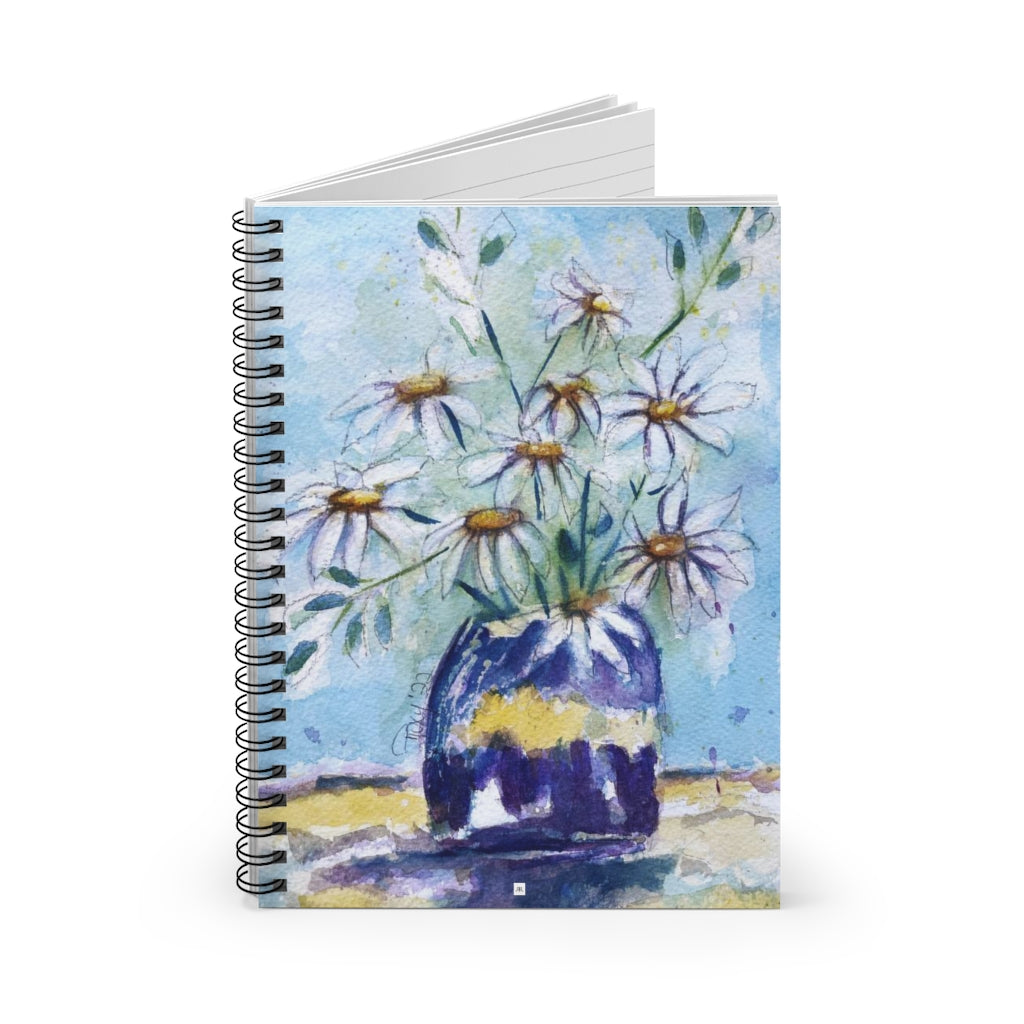 Floaty Daisies in a Purple Vase  Spiral Notebook