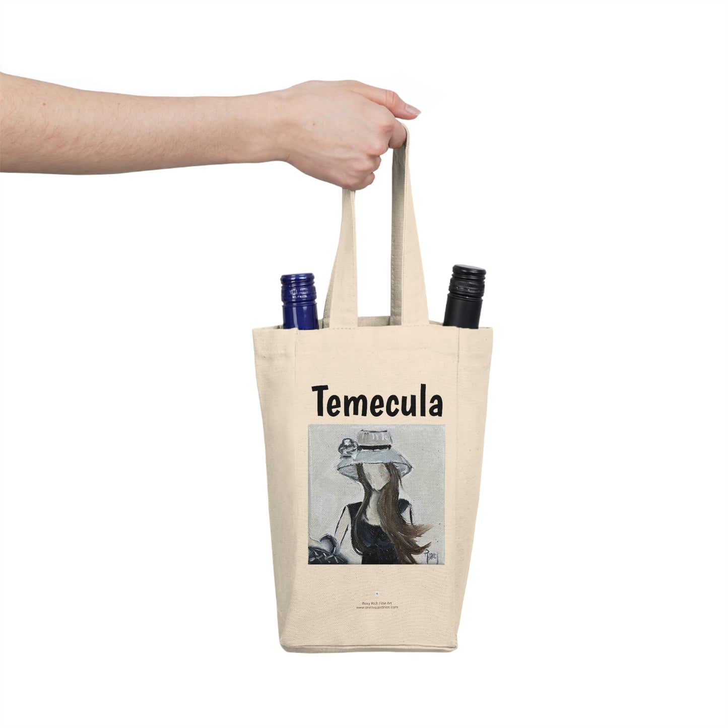 Sac fourre-tout double à vin Temecula avec peinture « Summer Glam »