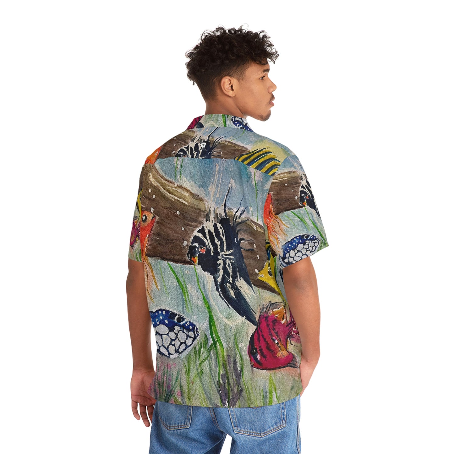 Colorful Fish Original Loose Watercolor Men's Hawaiian Shirt