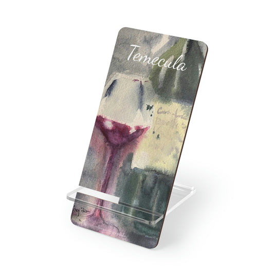 Support de téléphone Temecula avec bouteille de vin et verre