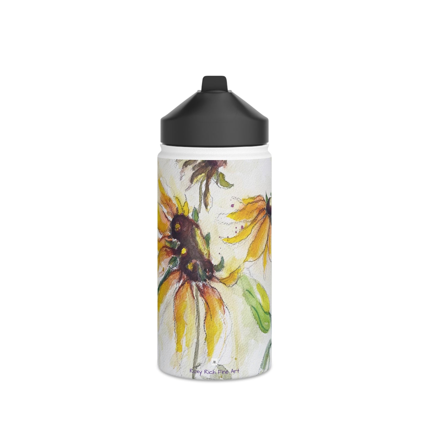 Autumn Sunflowers Stainless Steel Water Bottle, Standard Lid