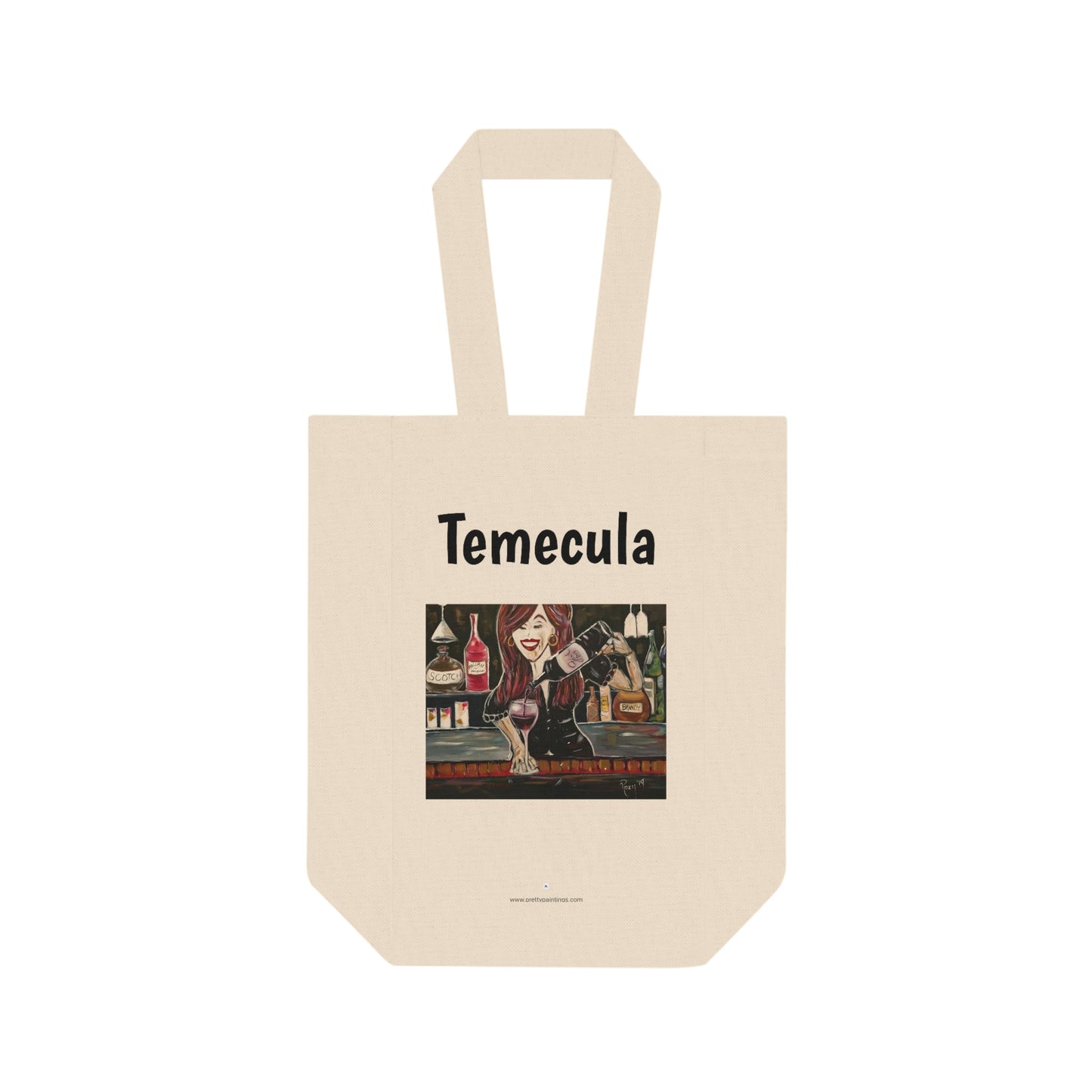 Temecula Double Wine Tote Bag featuring "Sassy Notes" painting
