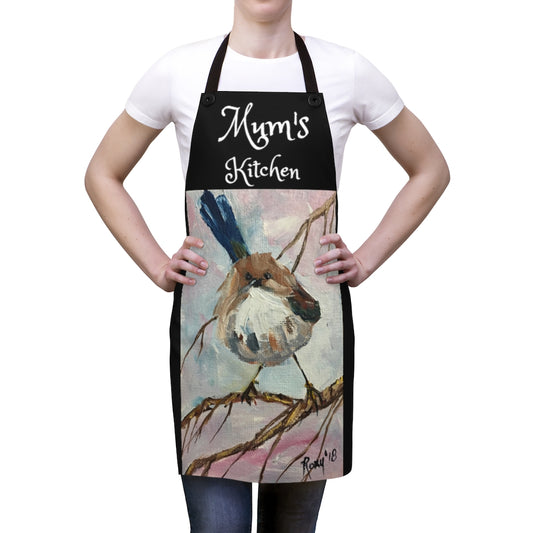 Mamans Tablier de cuisine drôle grincheux Aussie Fairy Wren Peinture Art Print Wearable Art