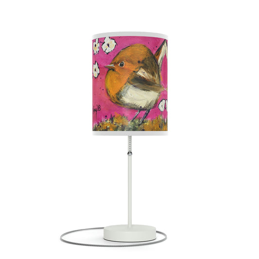 Lámpara Whimsical Wren Pink con soporte, enchufe EE. UU.|CA