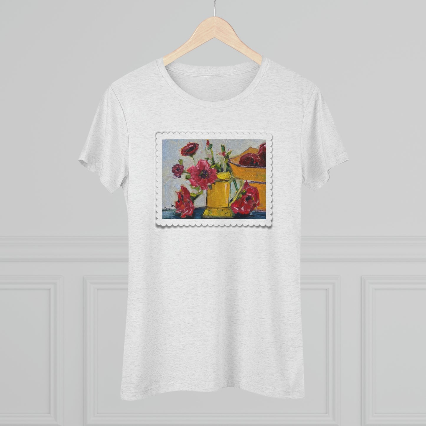 Ranunculas and Pomegranates Women's fitted Triblend Tee  tee shirt