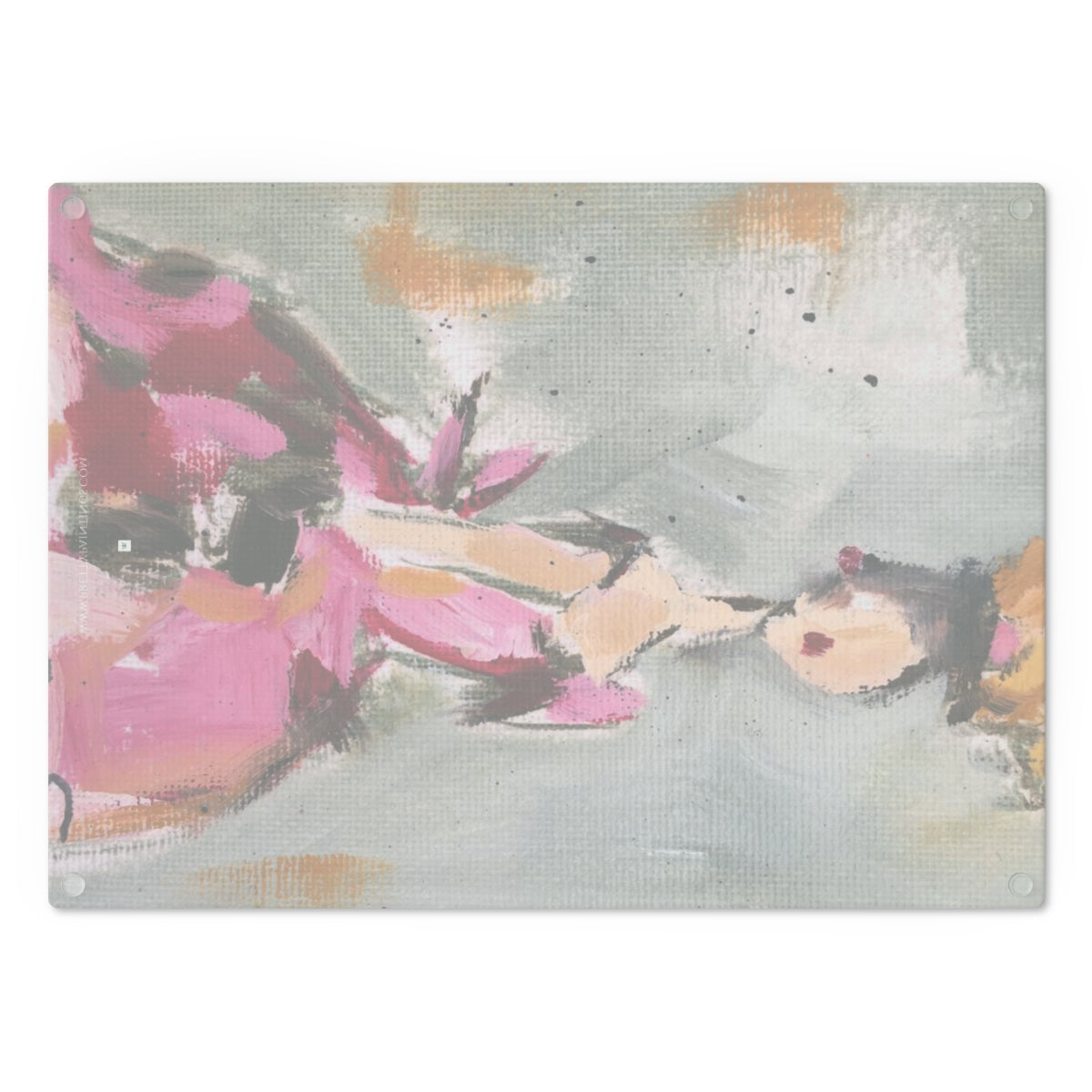 Fancy Lady in a Pink Ball Gown Glass Cutting Board