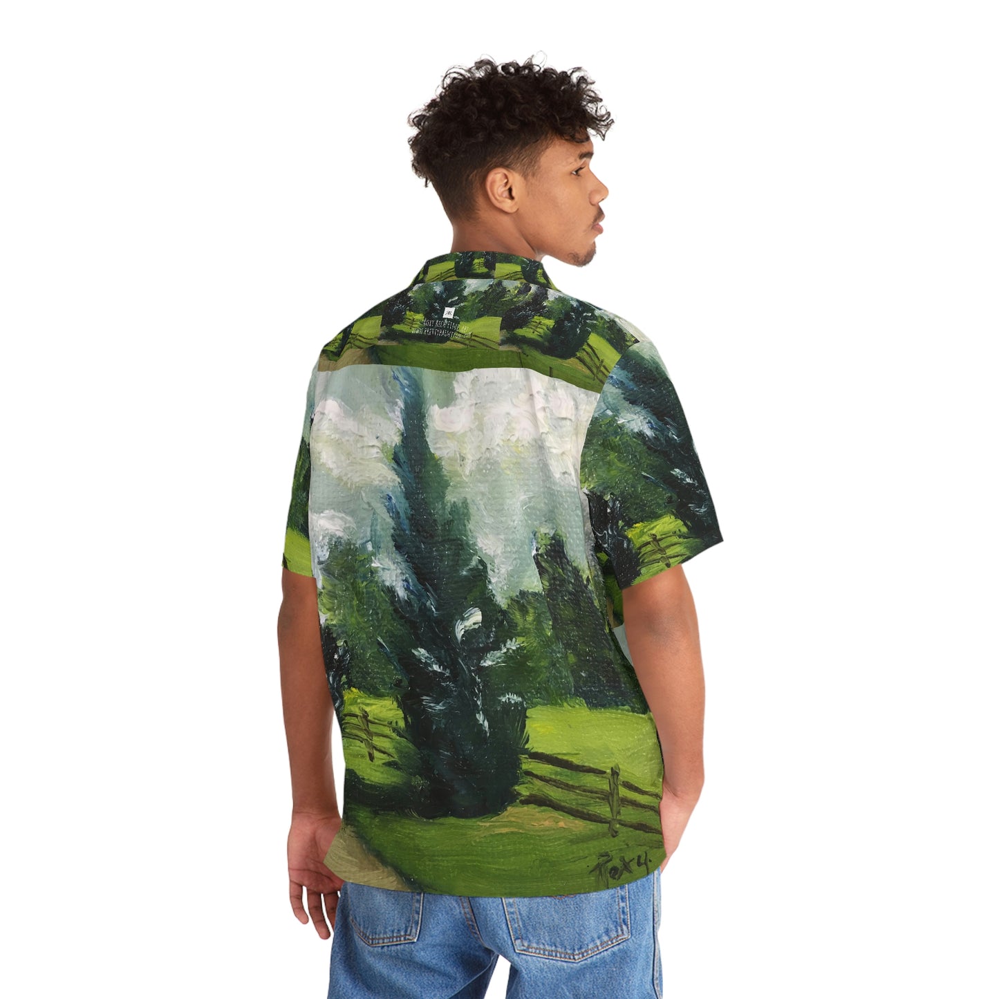 Chemise hawaïenne pour hommes paysage de cyprès