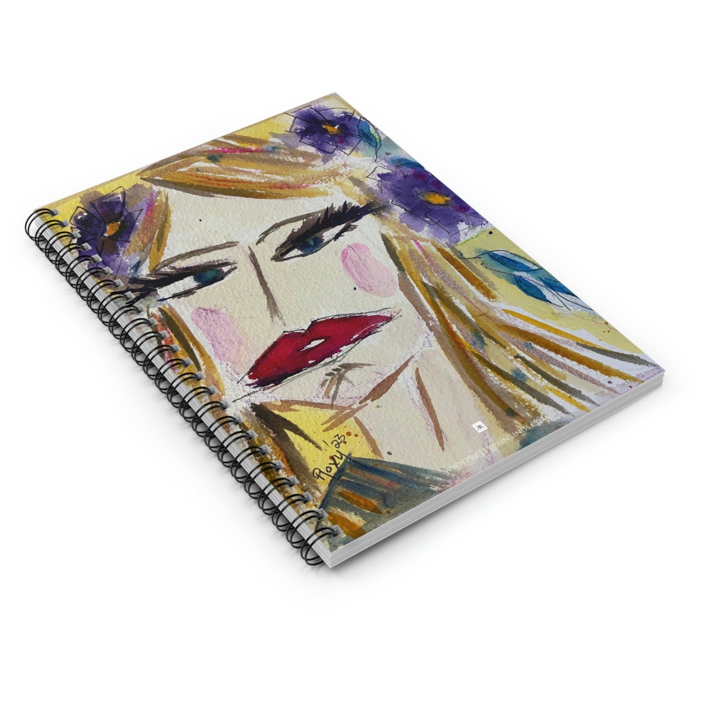 Blonde with Purple Cosmos "Whateverr "  Spiral Notebook