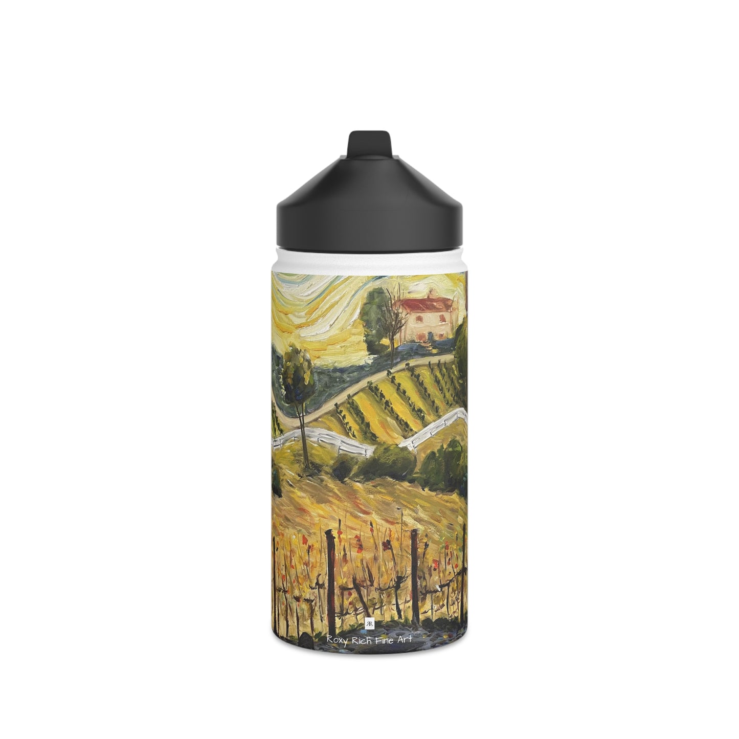 Sunset at the Villa (GBV Winery) Stainless Steel Water Bottle, Standard Lid