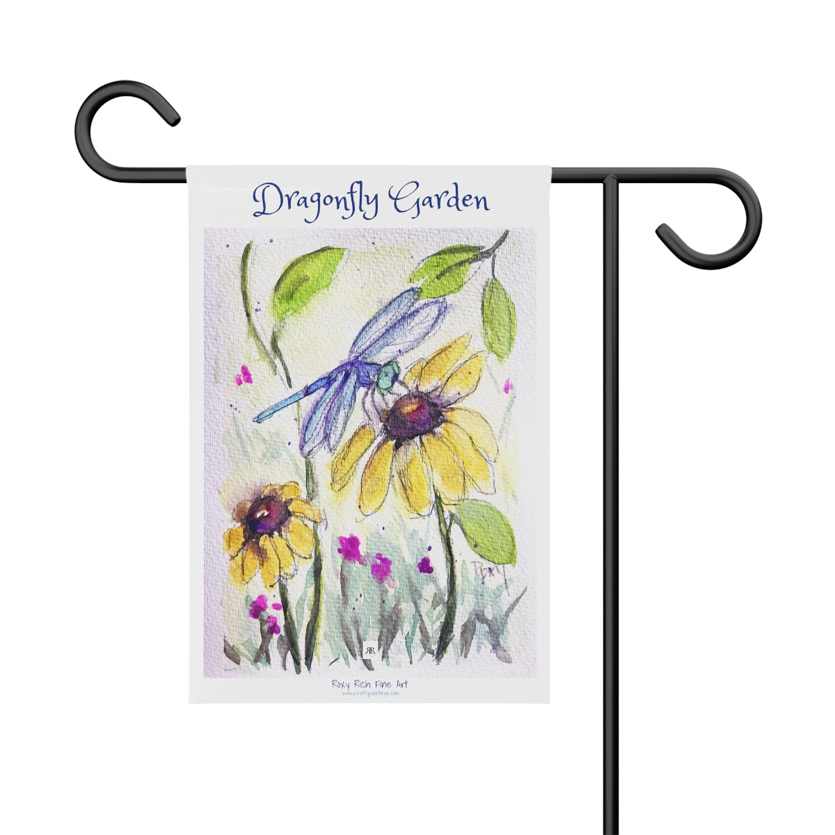 Blue Dragonfly Garden Banner