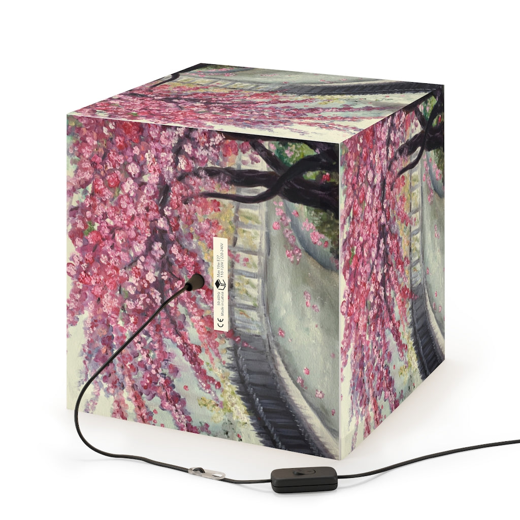 "April in Paris" Cherry Blossoms Cube Lamp