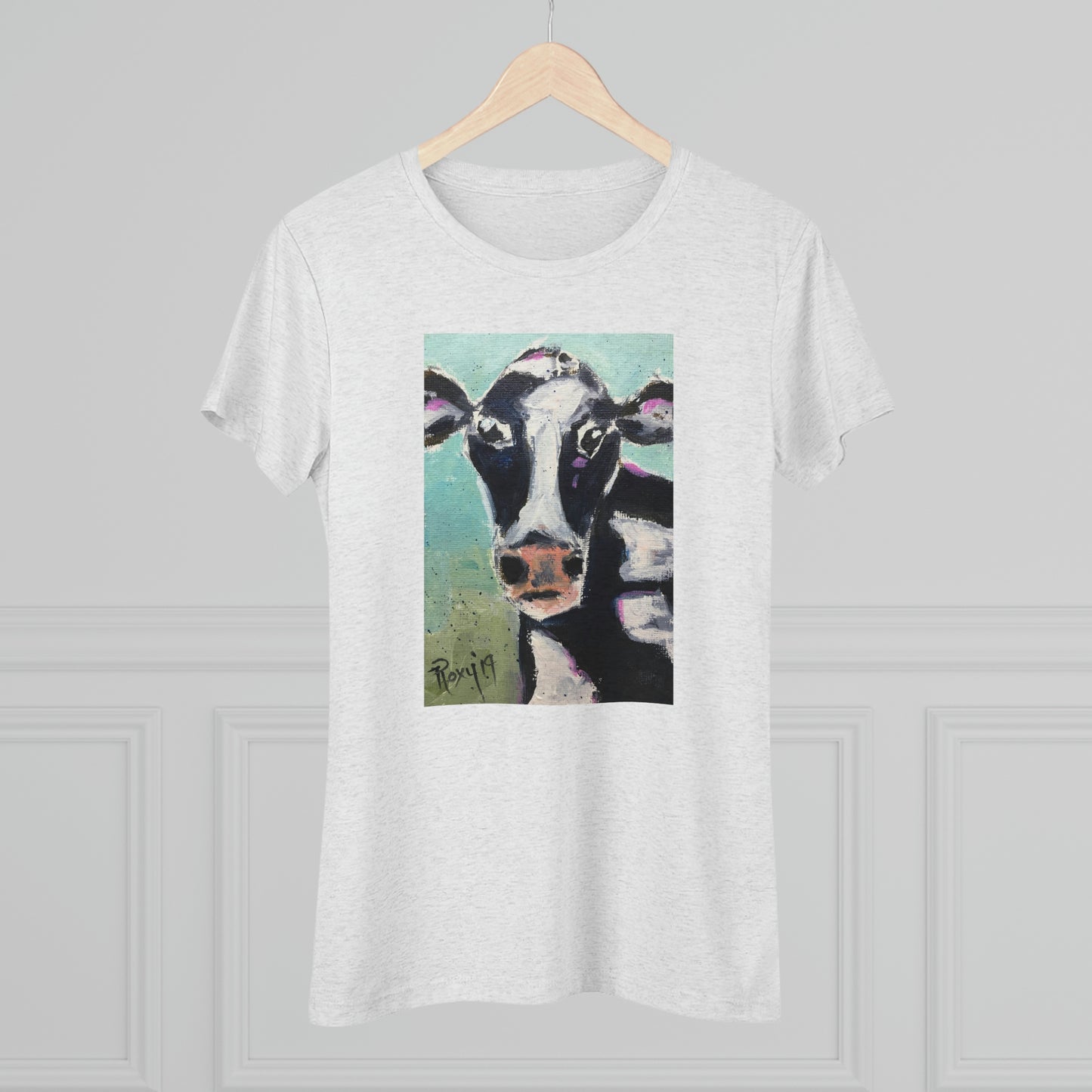 Edna Cow Tee-shirt Triblend Tee ajusté pour femmes