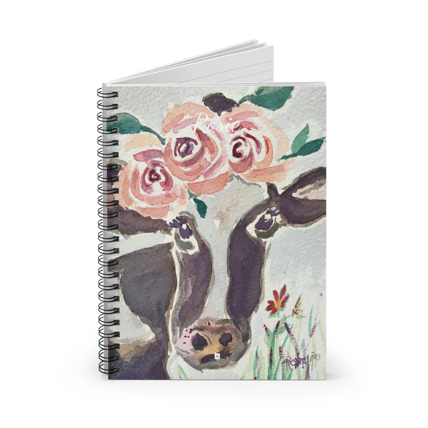 Rosie - Peinture de vache fantaisiste Cahier à spirale