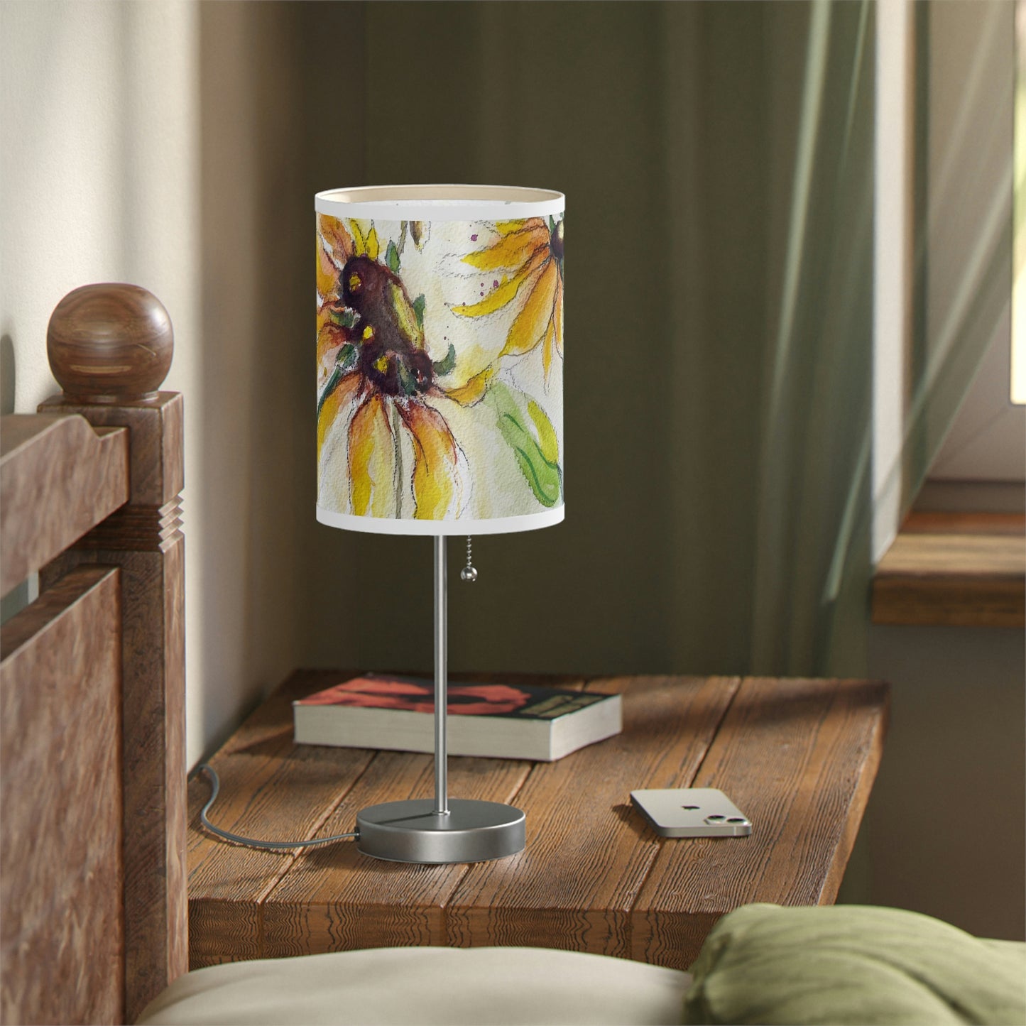 Lámpara de girasoles otoñales con soporte, enchufe EE. UU.|CA
