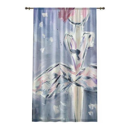 Ballet Dancer in a Tutu 84 x 50 inch Sheer Window Curtain