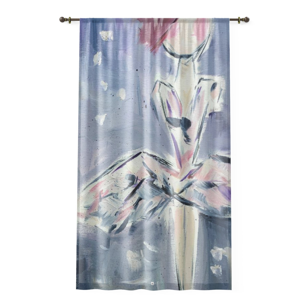 Bailarina de ballet con tutú, cortina transparente para ventana de 84 x 50 pulgadas