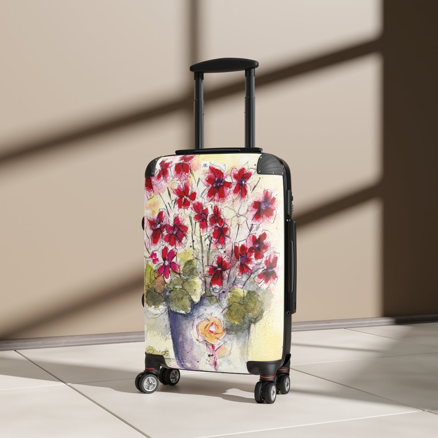 Red Ivy Geraniums Carry on Suitcase + two more sizes
