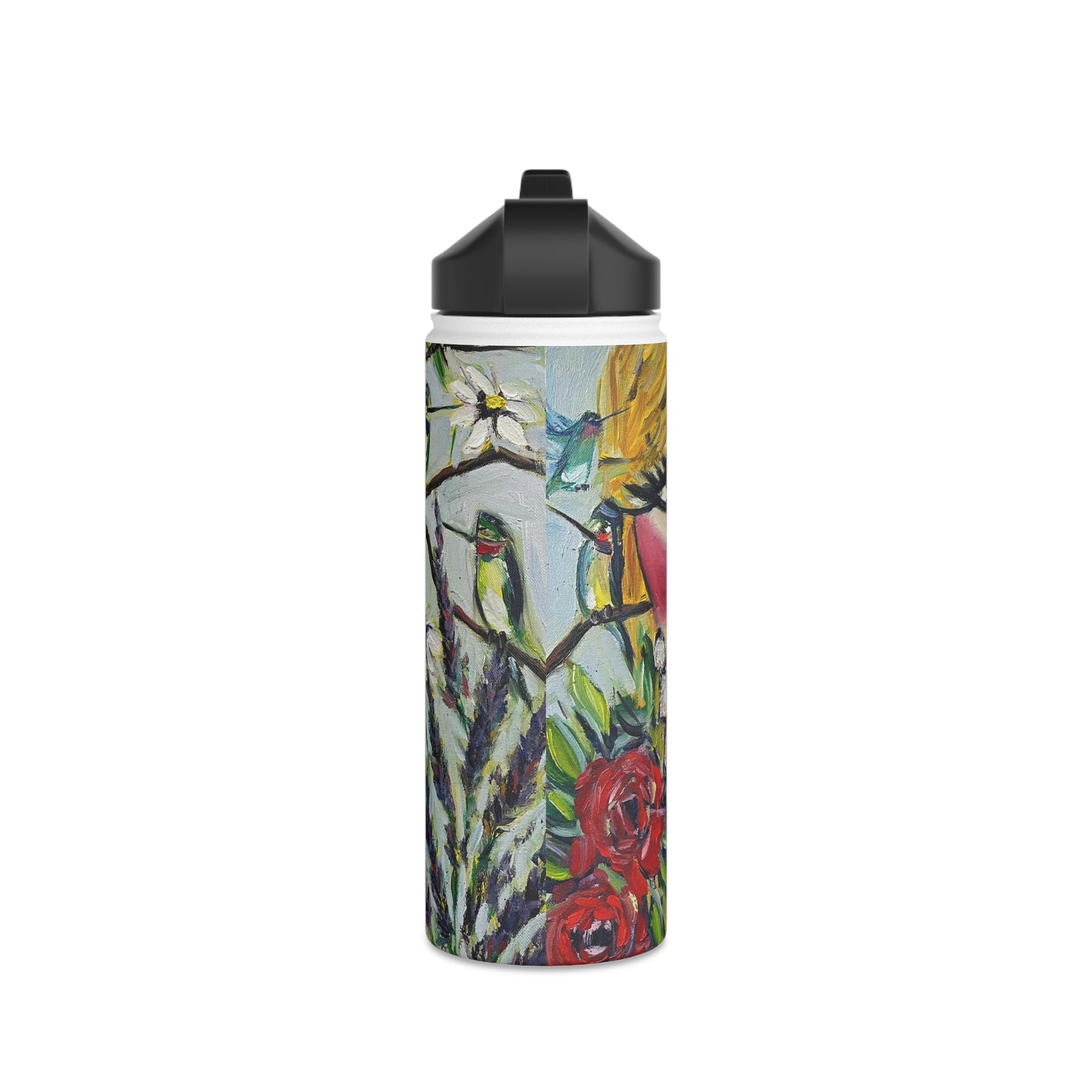 Hummingbird Lady Stainless Steel Water Bottle, Standard Lid