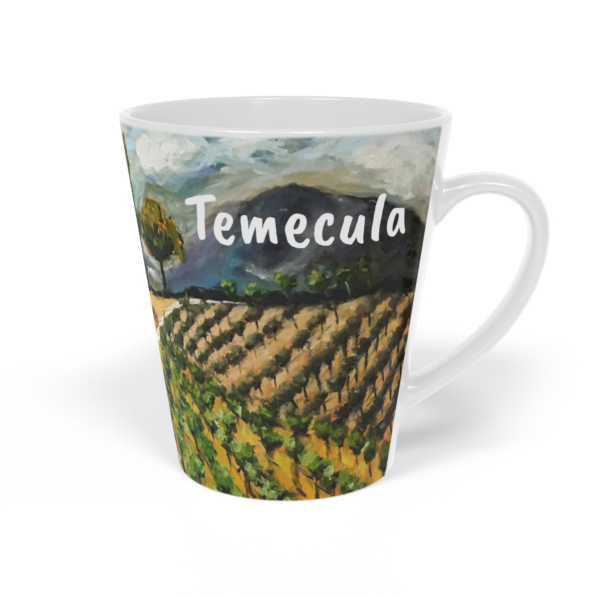 Temecula  Latte Mug, 12oz featuring "Summer Vines" Vineyard Painting