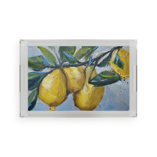 Lemons on a Branch  Acrylic Tray