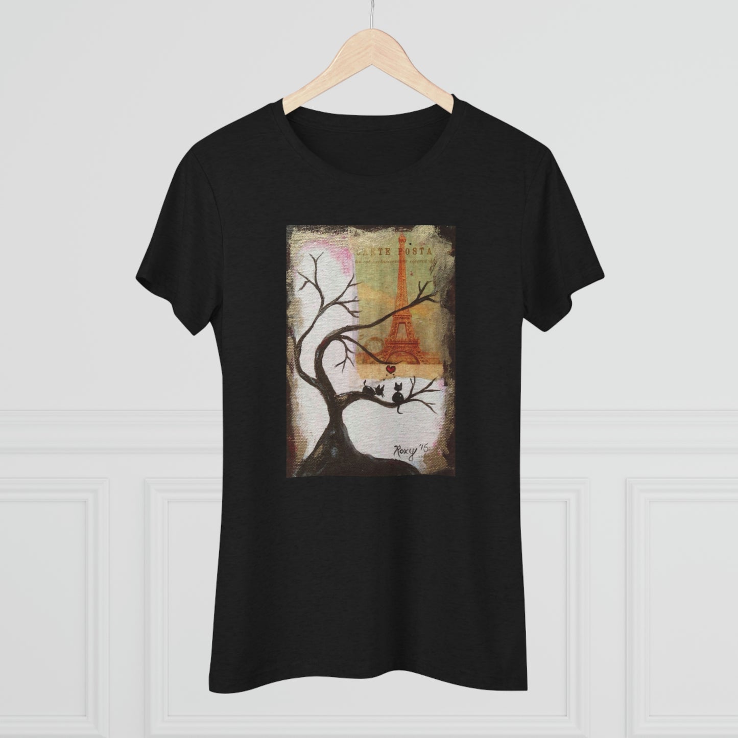 Incluso a los gatos les encanta Paris Whimsical camiseta Triblend ajustada para mujer