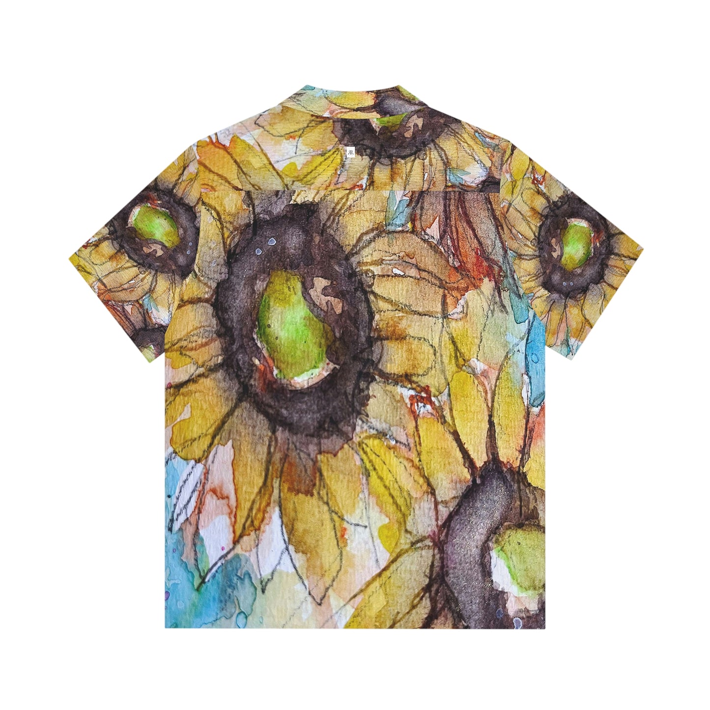 Sunflowers Original Loose Floral Watercolor Men's Hawaiian Shirt