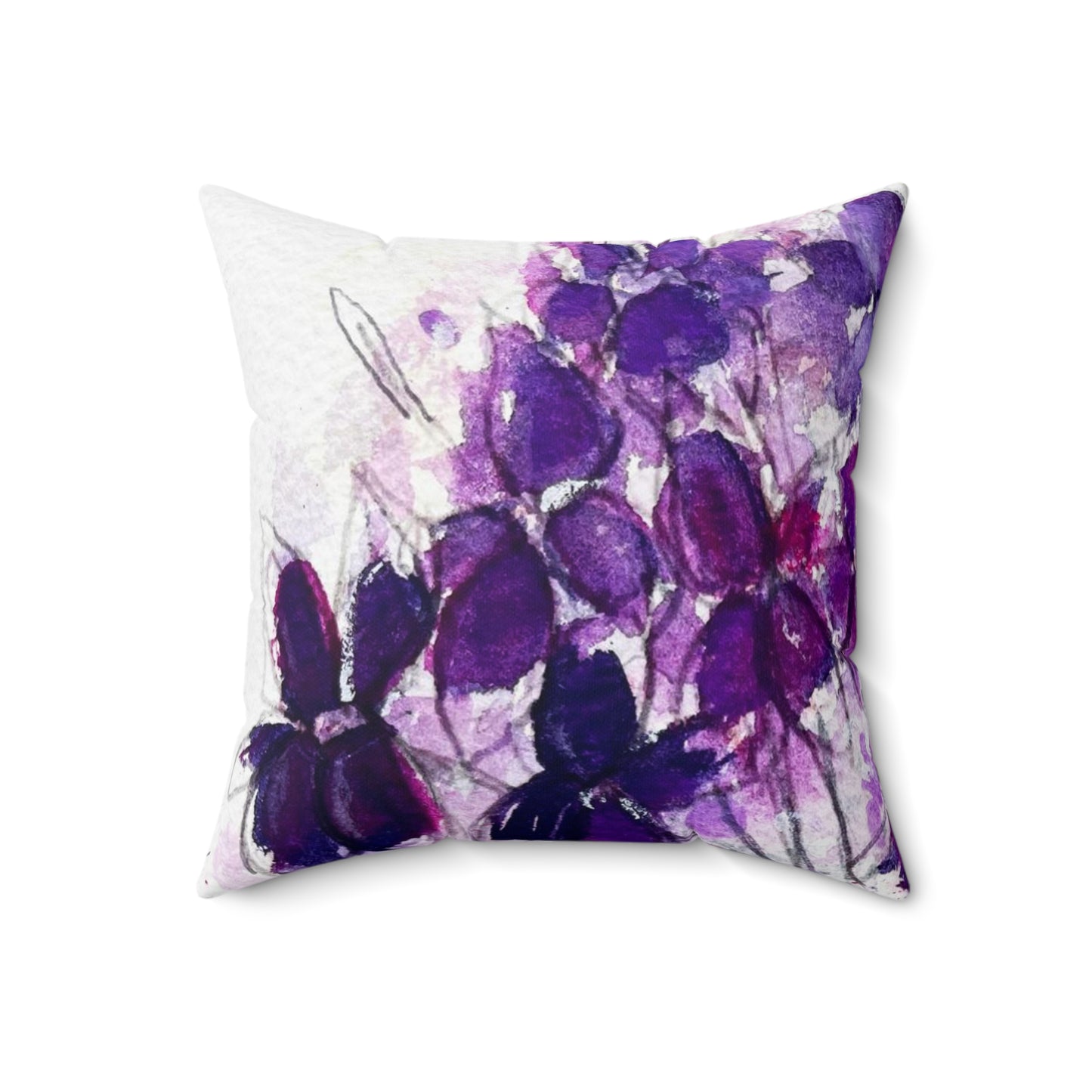Purple Ivy Geraniums Indoor Spun Polyester Square Pillow
