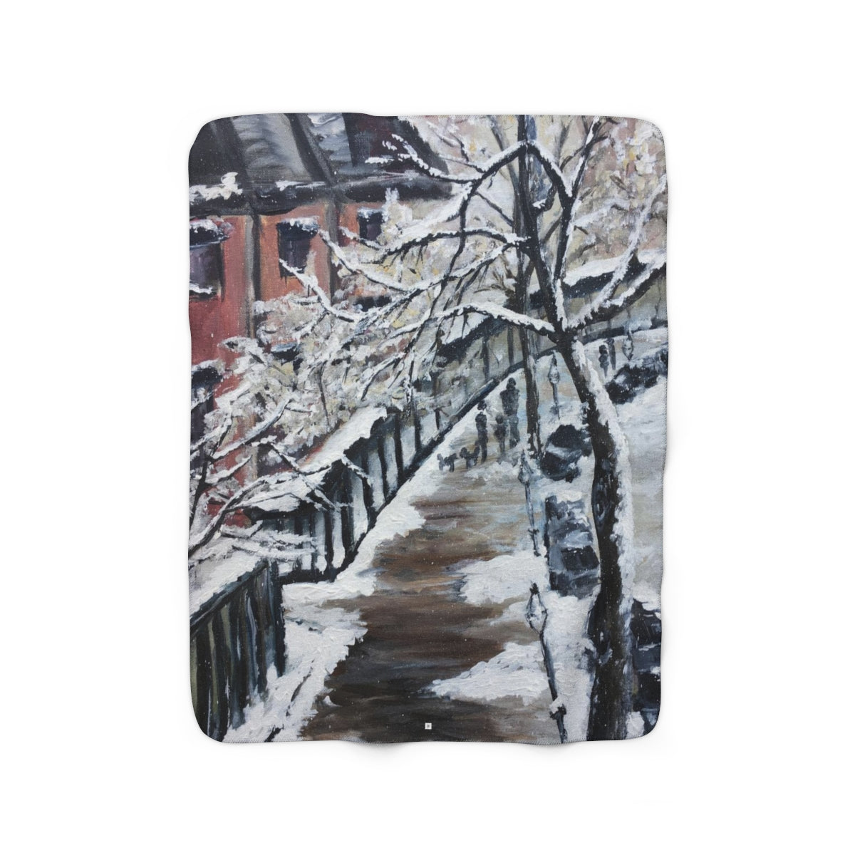 Snowy Morning (Boston) Sherpa Fleece Blanket