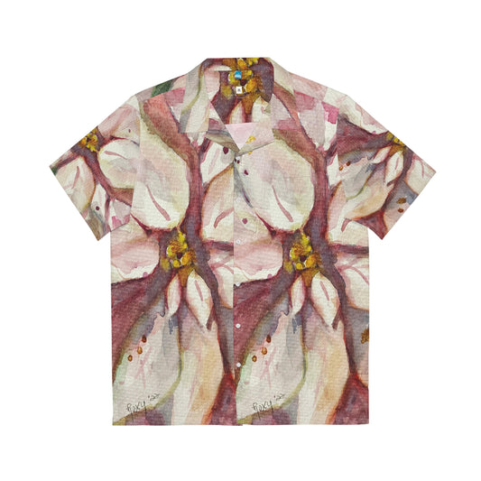 Camisa hawaiana de hombre Poinsettia blanca