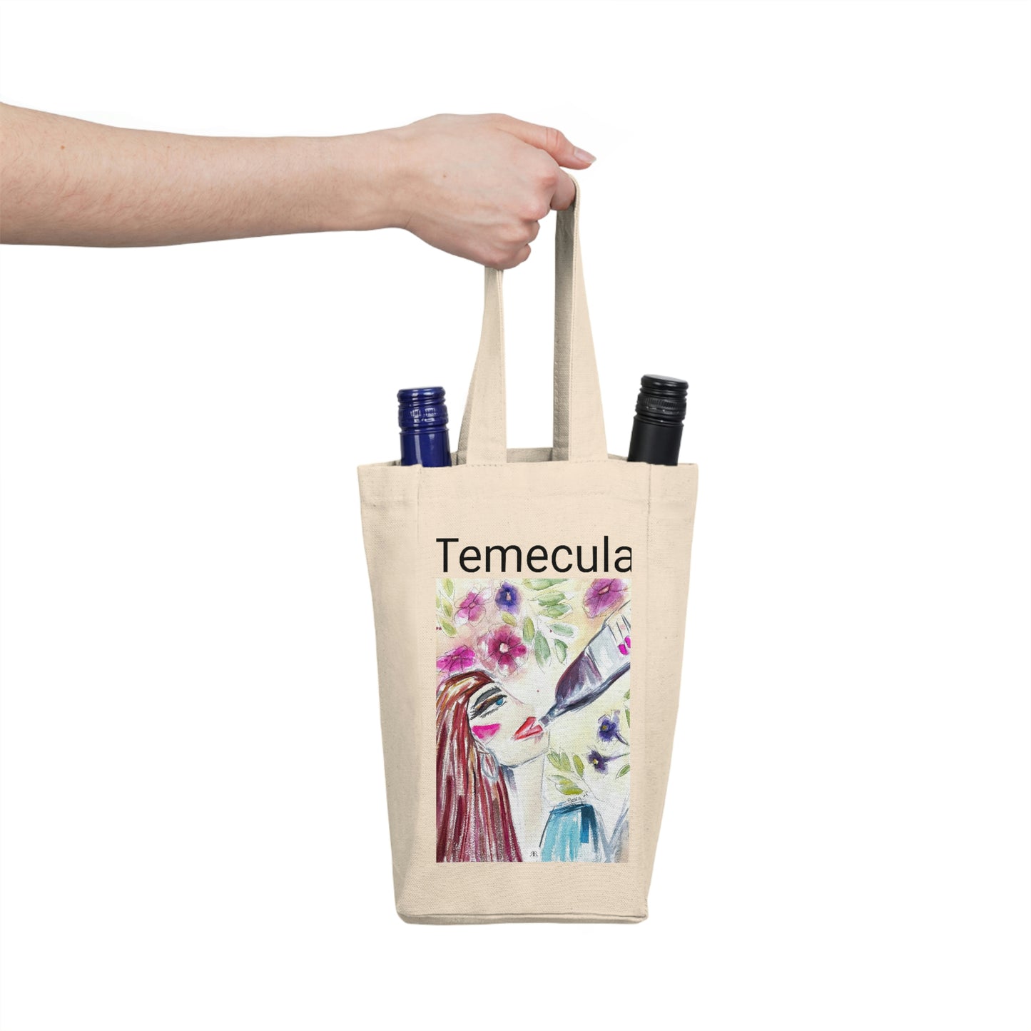 Double Wine Tote Bag featuring "That Kind of Day" painting