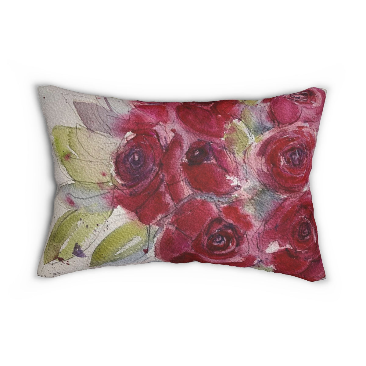 Red Roses Lumbar Pillow
