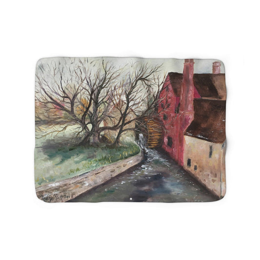 Water Wheel at The Old Mill (Cotswolds) Sherpa Fleece Blanket