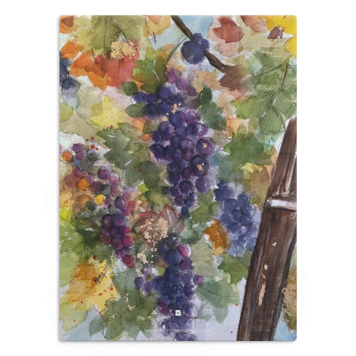 Plump Grapes on the Vine Glass Cutting Board