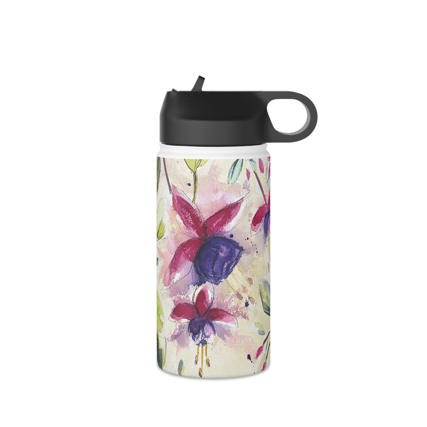 Fluffy Fuchsias Stainless Steel Water Bottle, Standard Lid