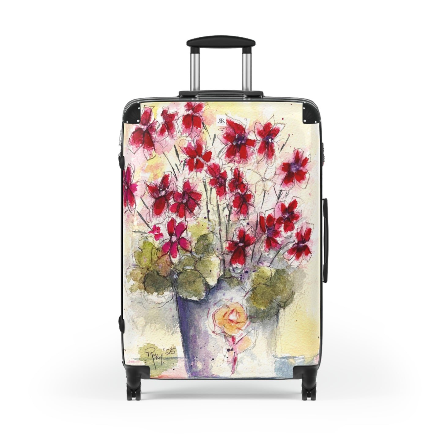 Red Ivy Geraniums Carry on Suitcase + two more sizes