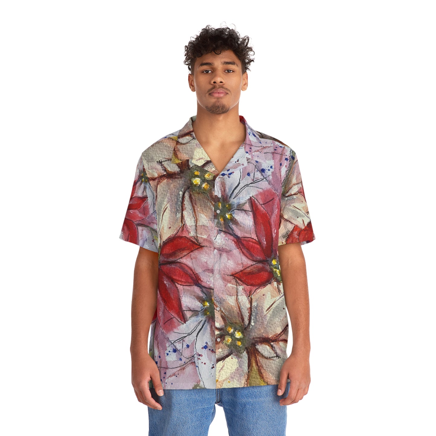 Poinsettias Men's Hawaiian Shirt