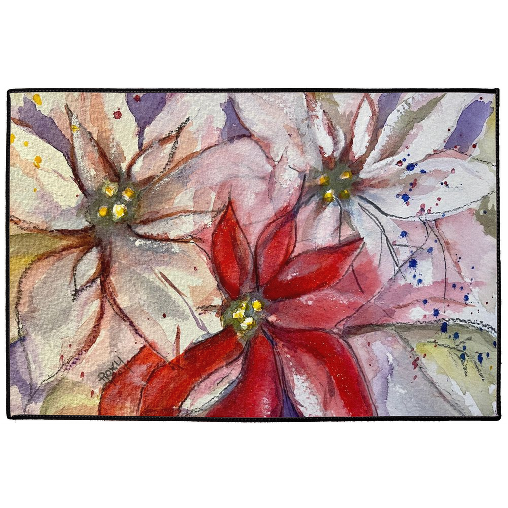 Tapis de sol intérieur/extérieur poinsettias