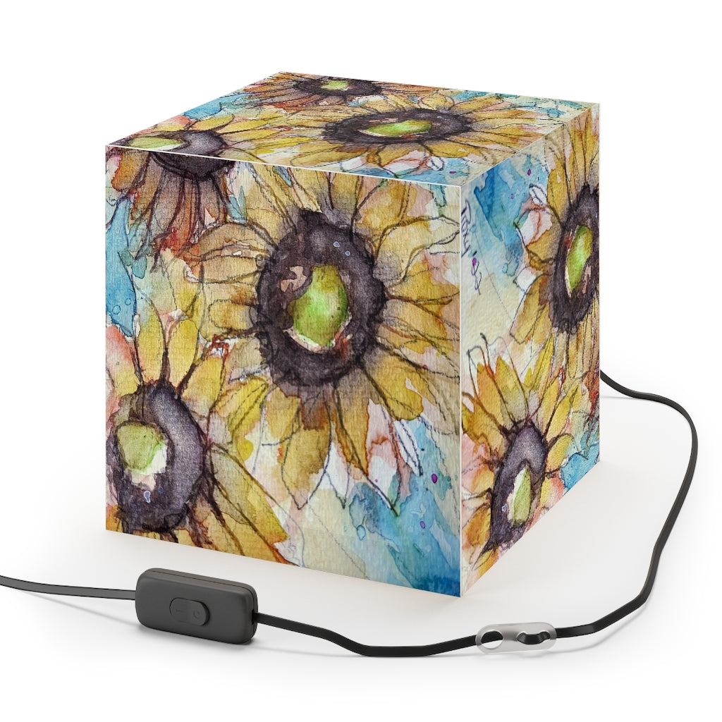 Sunflowers Cube Lamp
