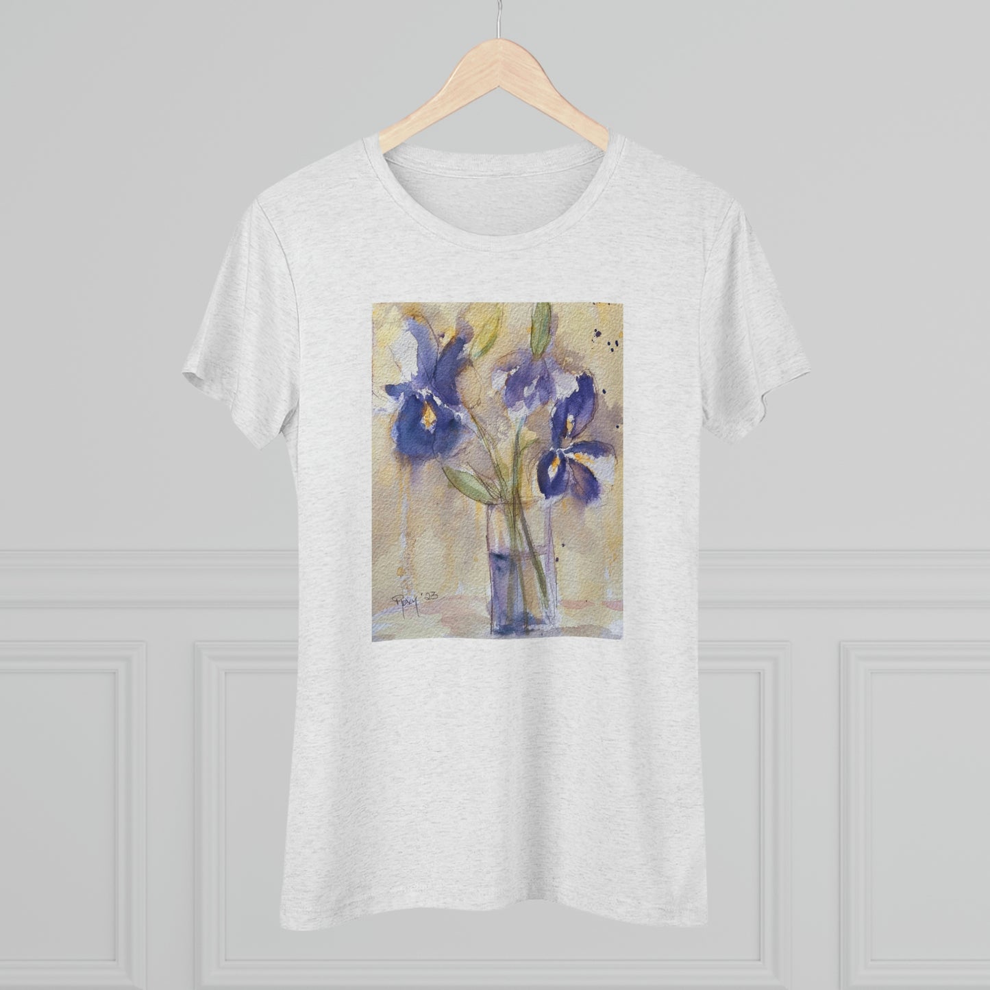 Purple Irises Camiseta ajustada Triblend Tee para mujer