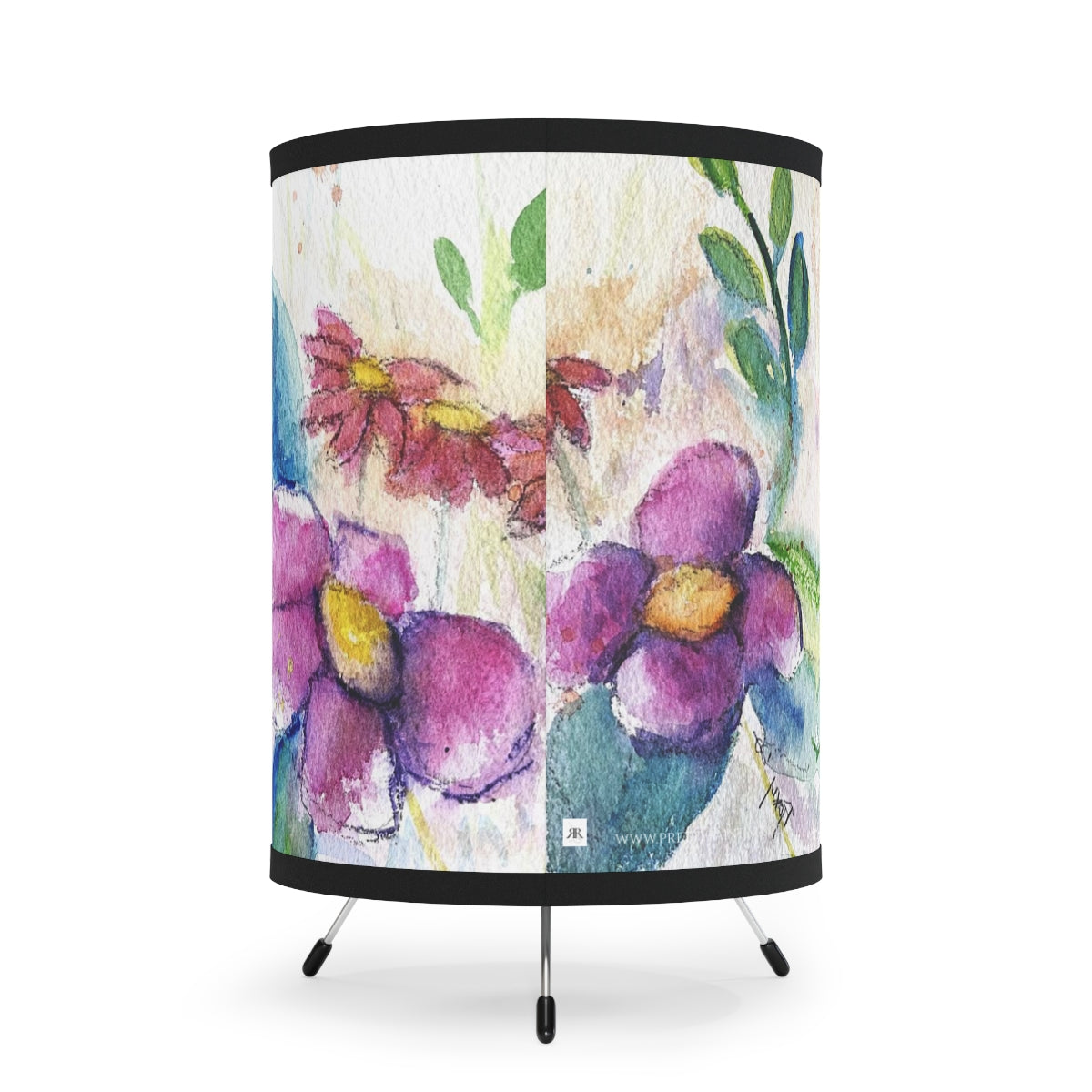 Lampe trépied Fleurs dans le jardin