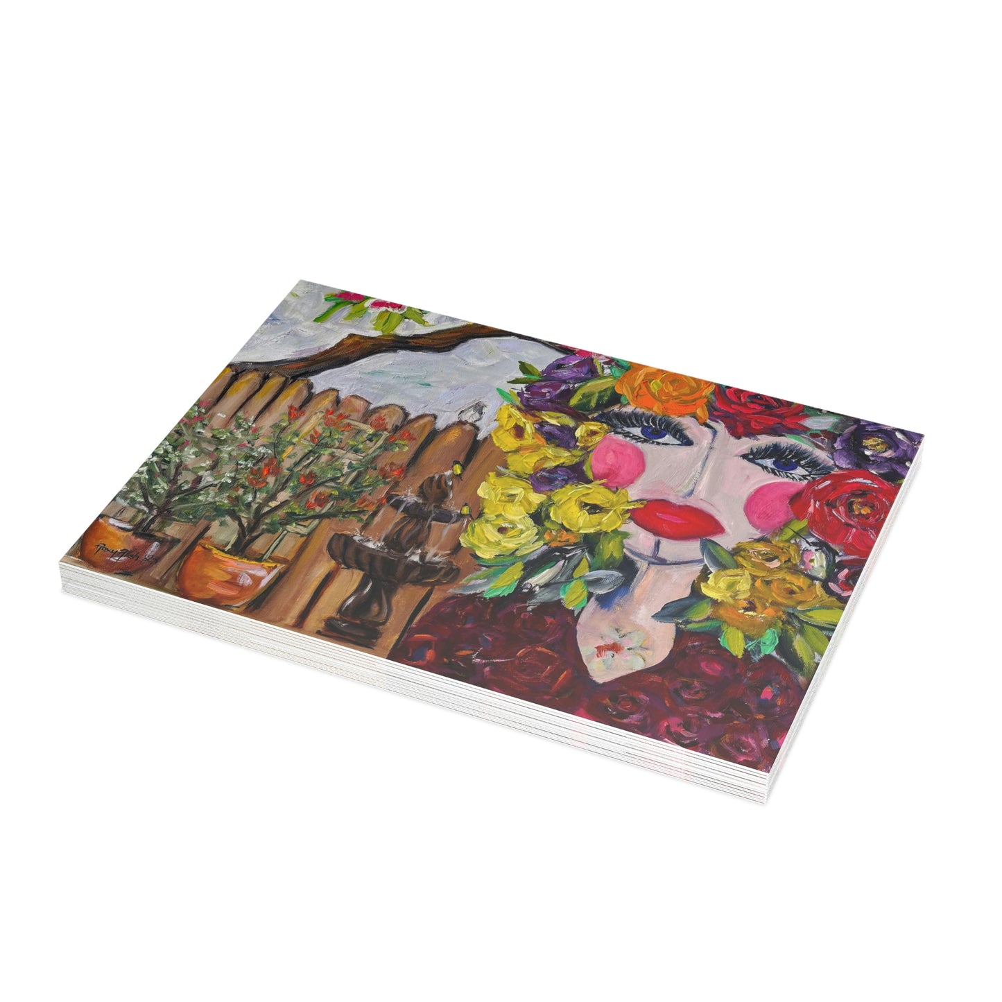 Cartes de vœux oiseaux et fleurs